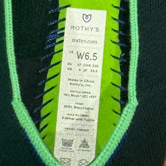 Rothy's The Loafer Flat Slip-On Merino Wool Winter Green Size W6.5 NWOB - Picture 8 of 8